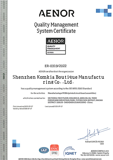 ISO 9001:2015 certificate